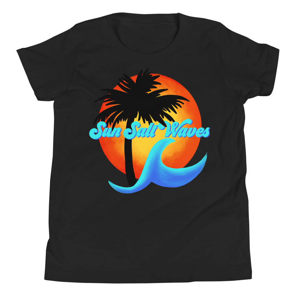 Sun Salt Waves Logo Youth Tee from Sun Salt Waves features our exclusive sun, palm and wave design that kIcked off an entire brand Black