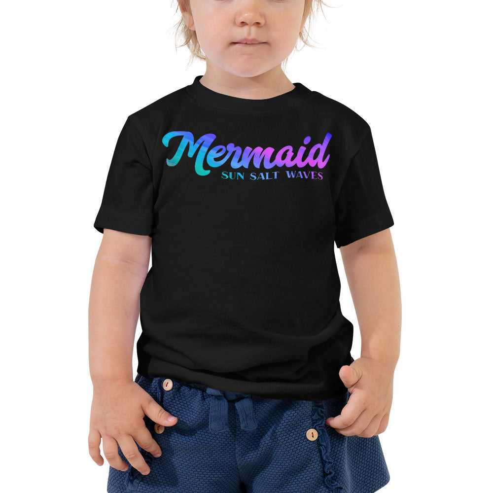 Mermaid Toddler Tee from Sun Salt Waves Rainbow Graphic Baby Girl Model