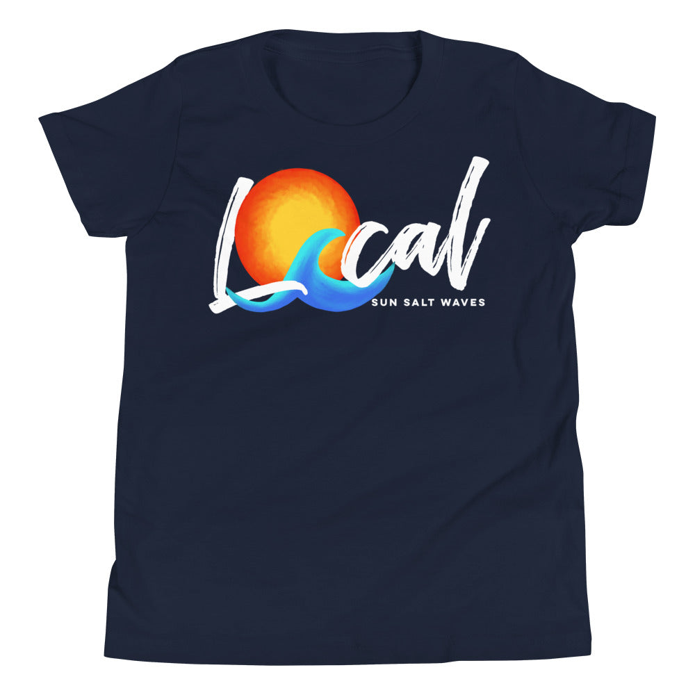 Sun and Waves ‘Local’ Youth Tee from Sun Salt Waves exclusive, ‘Local’ sun and wave design, reminiscent of vintage California Navy