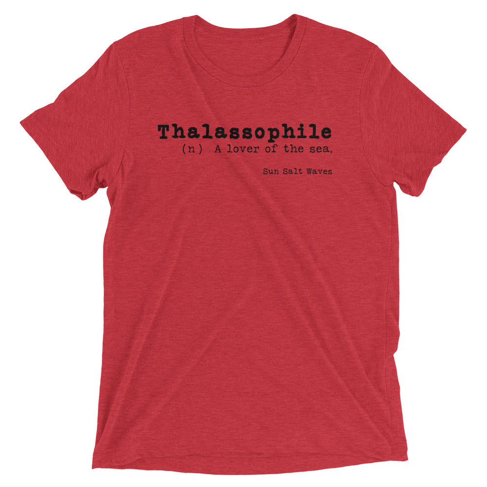 Lover of the Sea Tee Unisex Graphic Thalassophile Dictionary Print Definition Sun Salt Waves Men’s Women’s Red