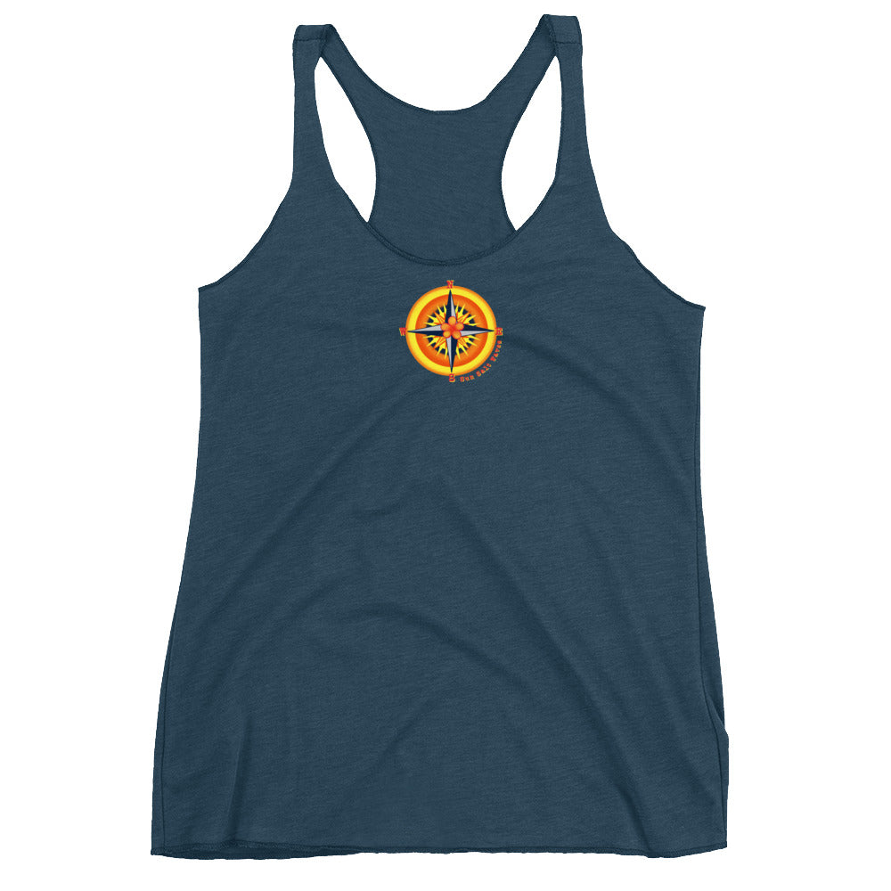 Find Your Way Racerback Tank Compass Women Junior Indigo