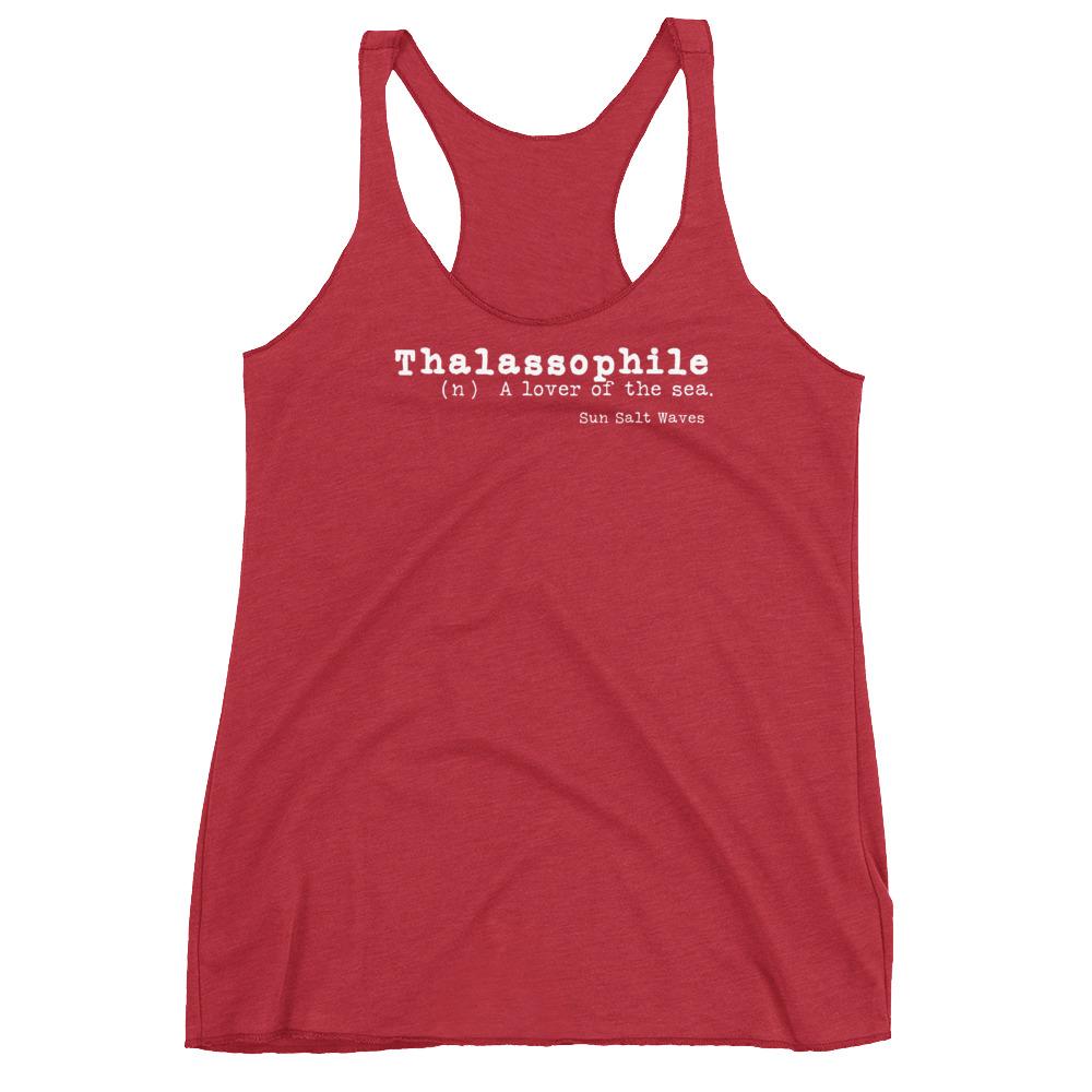Lover of the Sea Racerback Tank Thalassophile Dictionary Women Junior Red