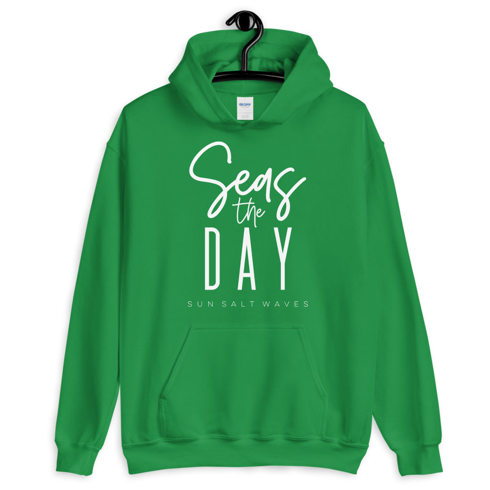 Sun Salt Waves Seas the Day Irish Green Hoodie Unisex Men's Women's Graphic Seize the Day
