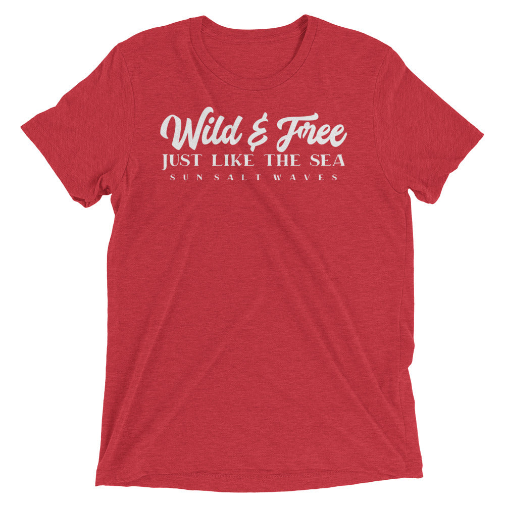 Wild and Free Just Like the Sea Tee Unisex Graphic Tee Sun Salt Waves Men’s Women’s Red