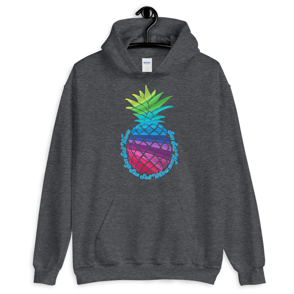 Bay Breeze Men’s, Women’s, Unisex Hoodie Colorful Pineapple Sun Salt Waves Unisex Charcoal Grey