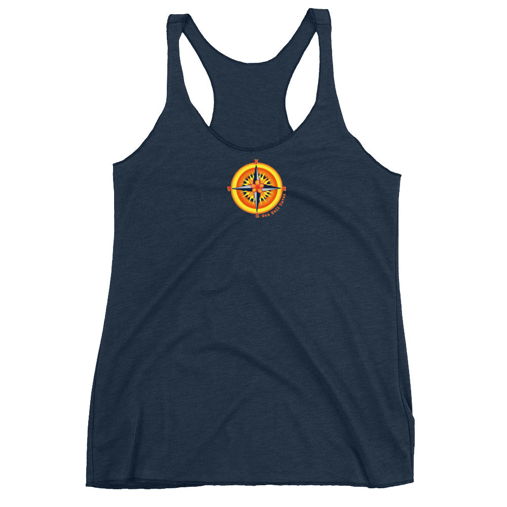 Find Your Way Racerback Tank Compass Women Junior Navy